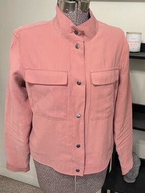 Old Navy Dusty Rose Utility Jacket with Snap Front